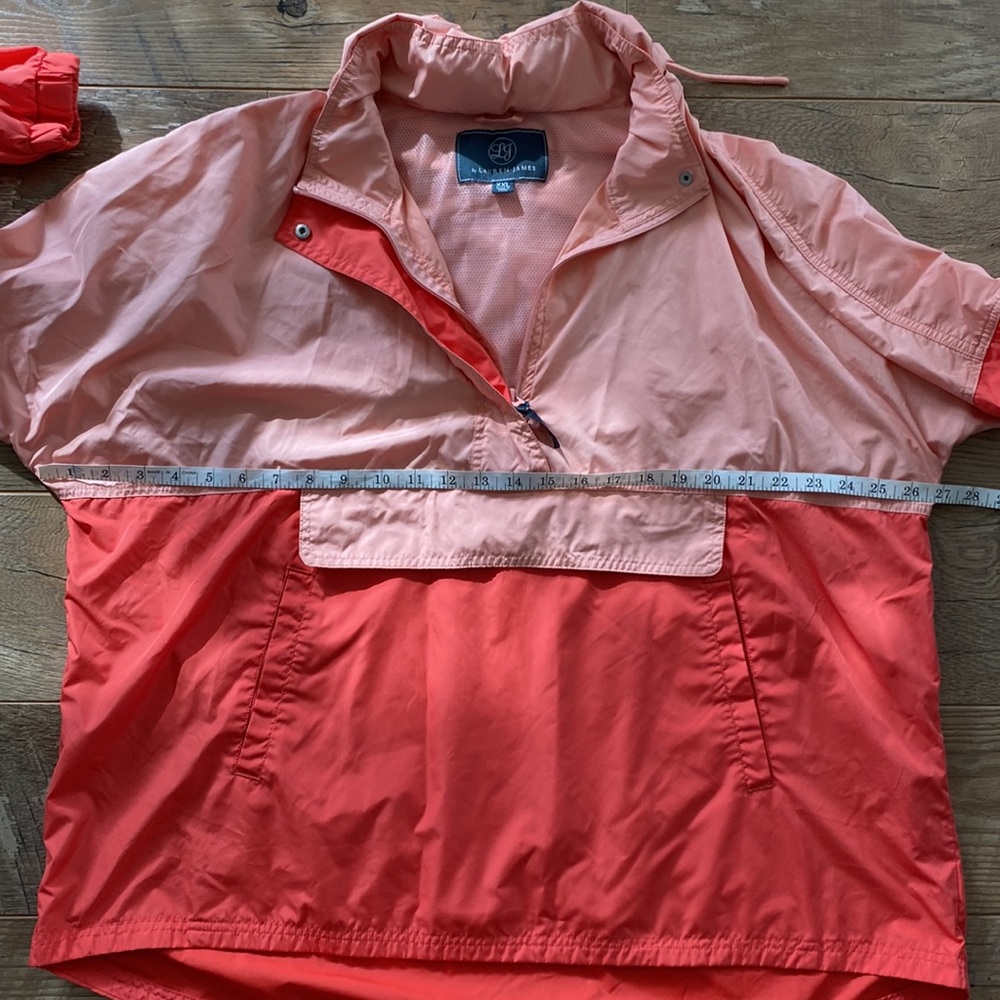 Lauren James - Women’s Pullover Windbreaker Fold In Hood Rain Jacket XXL - Picture 4 of 6